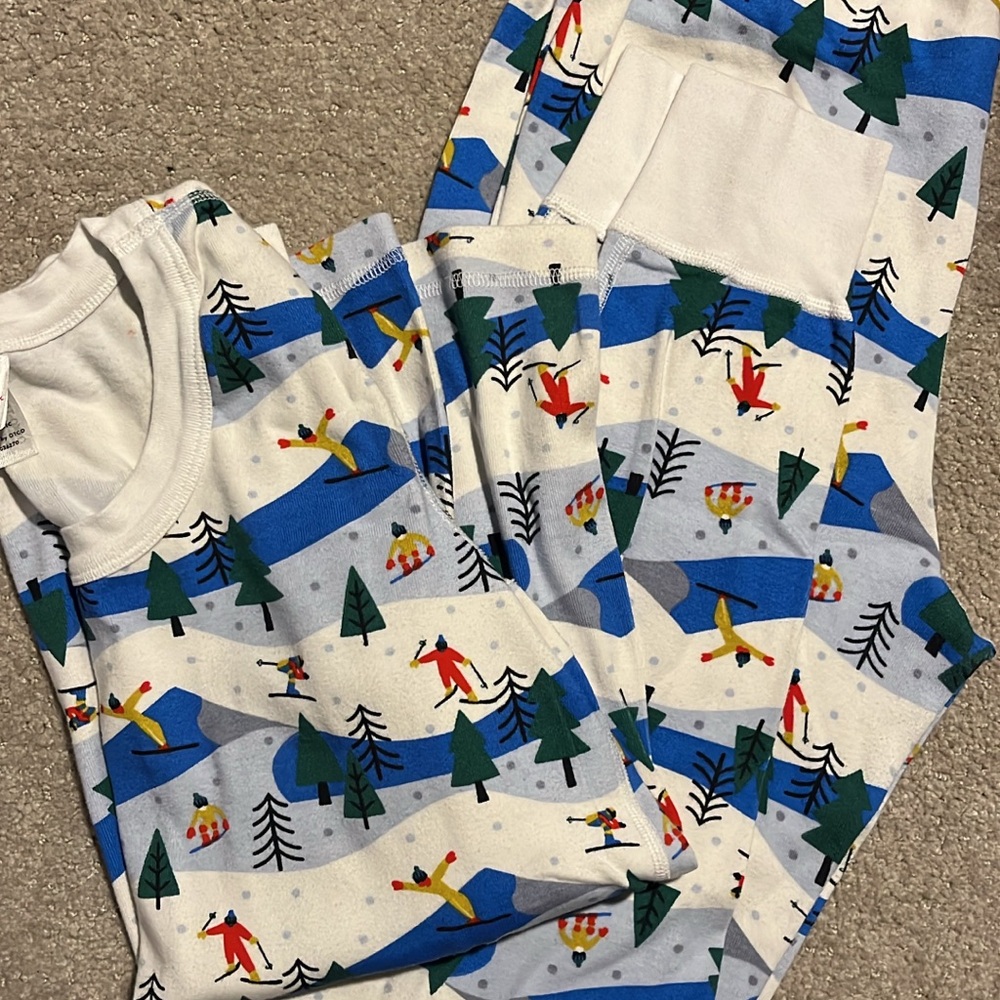 Hanna Andersson Blue Winter Ski Pajamas